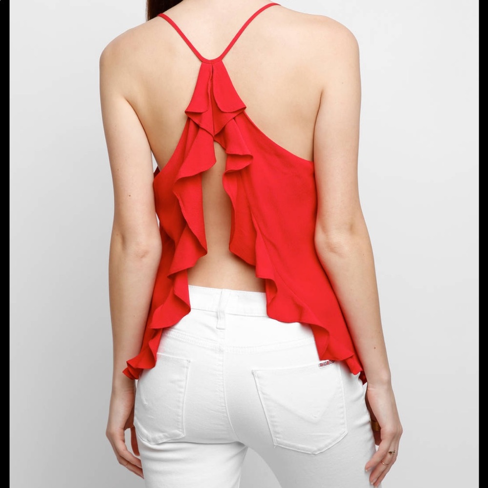 Ruffled Open Back Blouse
